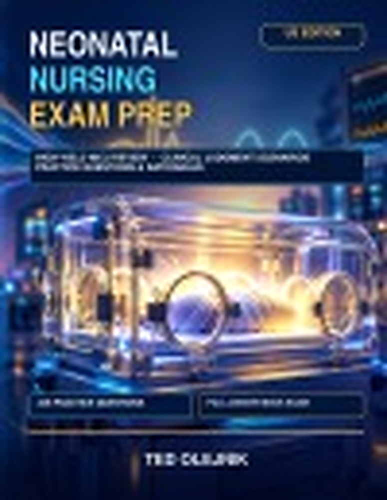 Book cover: Neonatal Nursing Exam Prep US Edition: High-Yield NICU Review, Clinical Judgment Scenarios, Practice Questions & Rationales