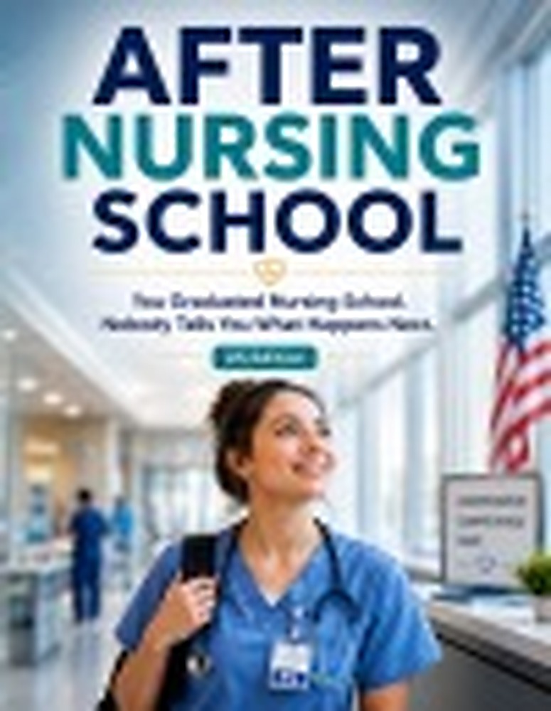 Book cover: AFTER NURSING SCHOOL: You Graduated Nursing School. Nobody Tells You What Happens Next - US edition
