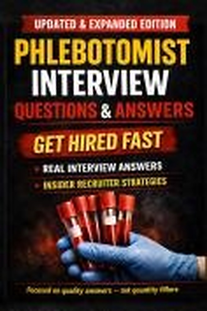 Book cover: Phlebotomist Interview Questions & Answers: Real Examples, STAR Responses, and Insider Tips to Get Hired Fast